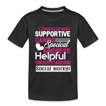 Social Worker Social Worker Kindness Caring - Kids' Premium Organic T-Shirt - black - Front