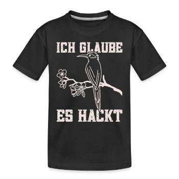 Buntspechtliebhaber Ornithologe Spechtfan - Kinder Premium Bio T-Shirt - Schwarz - Vorne