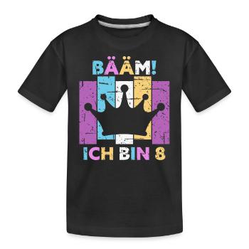 8 Jahre Mädchen Geschenk 8. Geburtstag Prinzessin - Kinder Premium Bio T-Shirt - Schwarz - Vorne