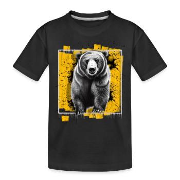 Bär - Kinder Premium Bio T-Shirt - Schwarz - Vorne