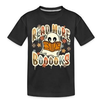 Lire la suite Boooks Lire des livres Halloween - T-shirt bio Premium Enfant - noir - Devant