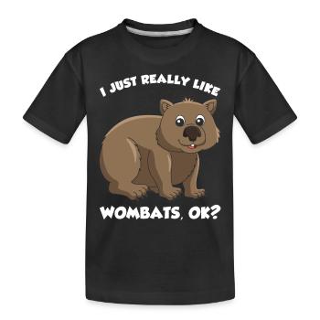 L’amant du wombat - T-shirt bio Premium Enfant - noir - Devant