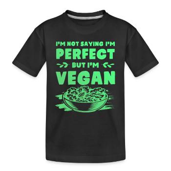 nicht perfekt vegan - Kinder Premium Bio T-Shirt - Schwarz - Vorne