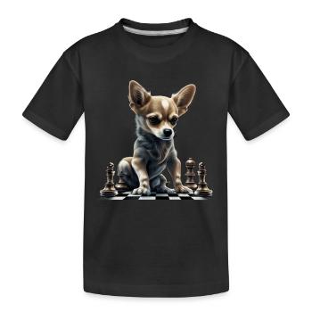 Chihuahua | Schach | Schachspieler Brett Königin - Kinder Premium Bio T-Shirt - Schwarz - Vorne
