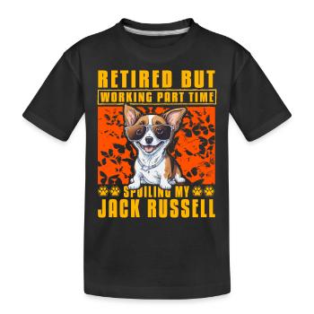 Retraité mais travaillant à temps partiel Jack Russell - T-shirt bio Premium Enfant - noir - Devant