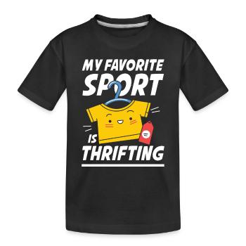 My Favorite Sport Is Thrifting für Sparsame - Kinder Premium Bio T-Shirt - Schwarz - Vorne