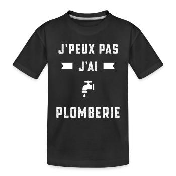 je peux pas j'ai plomberie plombier cadeau - T-shirt bio Premium Enfant - noir - Devant