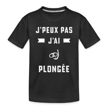 je peux pas j'ai plongée tuba plongeur cadeau - T-shirt bio Premium Enfant - noir - Devant