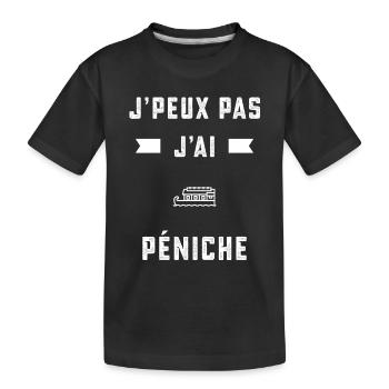 je peux pas j'ai péniche batelier cadeau - T-shirt bio Premium Enfant - noir - Devant