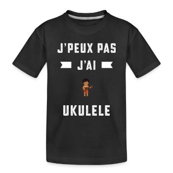 je peux pas j'ai ukulele ukuléliste cadeau - T-shirt bio Premium Enfant - noir - Devant