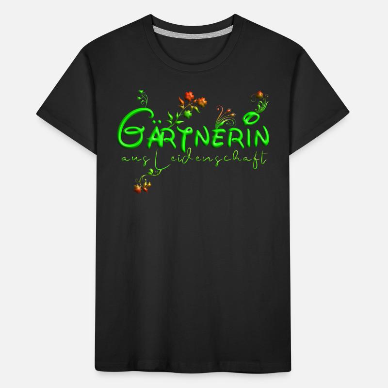 Gärtnerin mit Blumen Kinder Premium Bio T-Shirt