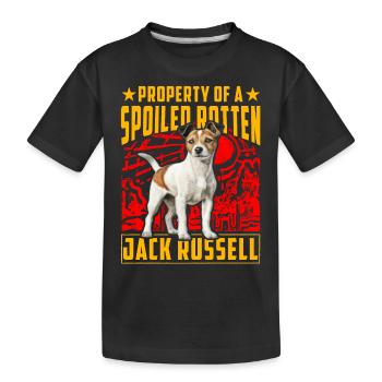 Propriété d’un Jack Russell pourri gâté - T-shirt bio Premium Enfant - noir - Devant