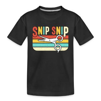 Hairstylist Snip Snip Retro Loves Haircut Scissors - Kids' Premium Organic T-Shirt - black - Front