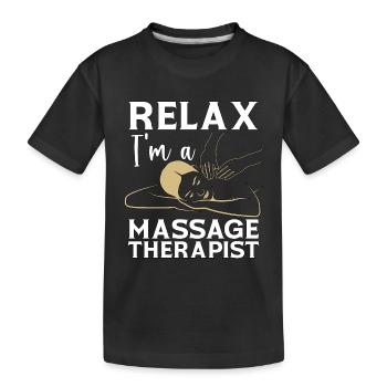 Massothérapeute Relax I’m A Massage Chiropracteur - T-shirt bio Premium Enfant - noir - Devant