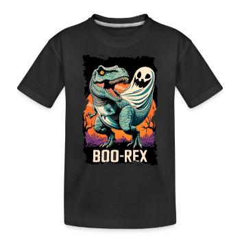 Halloween Dinosaur Dino T-Rex Boo - Kids' Premium Organic T-Shirt - black - Front