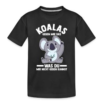 Koalabär Koala - Kinder Premium Bio T-Shirt - Schwarz - Vorne