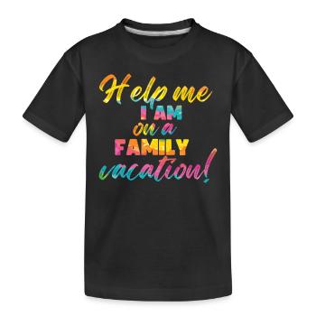 Au secours, je suis en vacances en famille - T-shirt bio Premium Enfant - noir - Devant