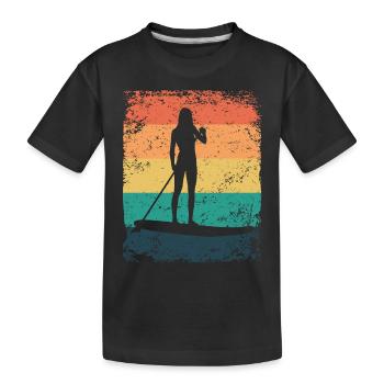 Stand Up Paddling Stand Up Board Sup - Kinder Premium Bio T-Shirt - Schwarz - Vorne