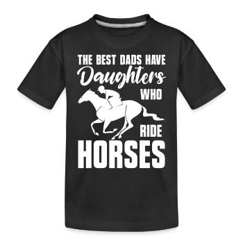 Horse Owner Rider Riding Horse Father - Kids' Premium Organic T-Shirt - black - Front