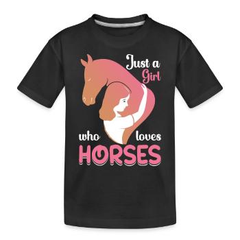 Propriétaire de cheval Cavalier Équitation Fille - T-shirt bio Premium Enfant - noir - Devant