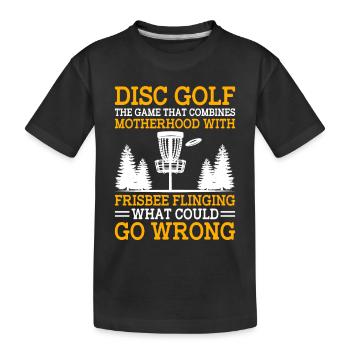 Disc Golf Player Disc Golfer Frisbee Player Par Pu - Kinder Premium Bio T-Shirt - Schwarz - Vorne