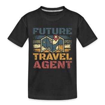 Vintage future travel agent - Kinder Premium Bio T-Shirt - Schwarz - Vorne