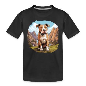 Dog American Staffordshire - Kids' Premium Organic T-Shirt - black - Front