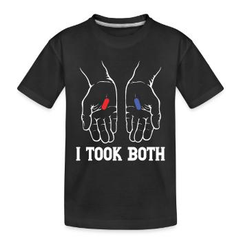 I TOOK BOTH - Kinder Premium Bio T-Shirt - Schwarz - Vorne