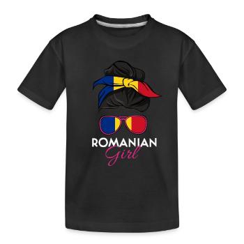 Fille roumaine - T-shirt bio Premium Enfant - noir - Devant
