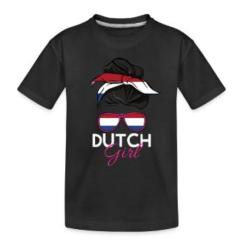 Dutch Girl - Kids' Premium Organic T-Shirt - black - Front