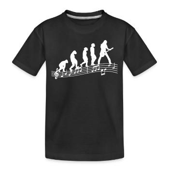 Guitaristes Guitares électriques Guitare acoustique Evolution - T-shirt bio Premium Enfant - noir - Devant