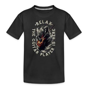 Gitarristen E-Gitarren lustige Sprüche - Kinder Premium Bio T-Shirt - Schwarz - Vorne