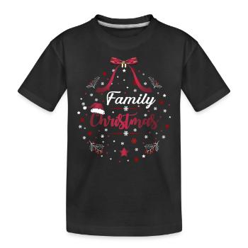 Christmas tree ball Family Christmas - Kids' Premium Organic T-Shirt - black - Front