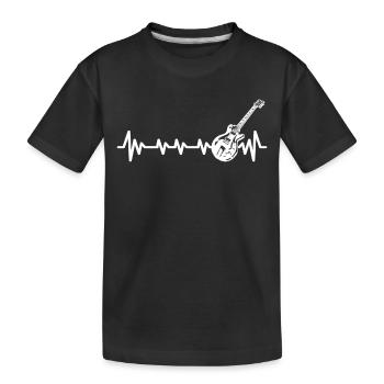 Guitaristes Guitares électriques Guitare acoustique Heartbeat - T-shirt bio Premium Enfant - noir - Devant