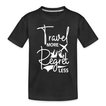 Voyagez moins regretté - T-shirt bio Premium Enfant - noir - Devant