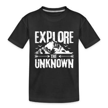 Voyagez et explorez l’inconnu - T-shirt bio Premium Enfant - noir - Devant