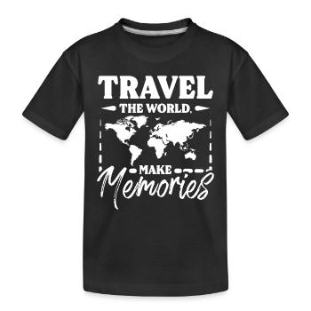 Travel the world make memories - Kinder Premium Bio T-Shirt - Schwarz - Vorne