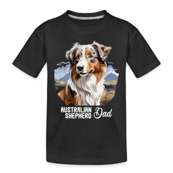 Hund Australian Shepherd - Kinder Premium Bio T-Shirt - Schwarz - Vorne