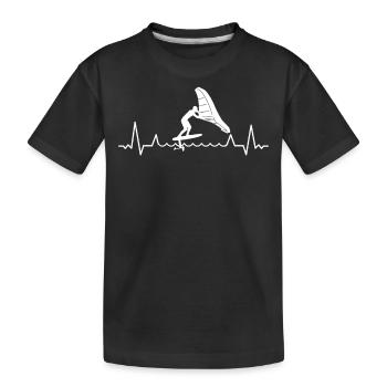 Wingfoil Surfer Wingfoiling Board Heartbeat - T-shirt bio Premium Enfant - noir - Devant
