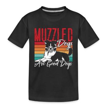 Dresseur de chiens d’assistance Les chiens muselés sont des maîtres-chiens - T-shirt bio Premium Enfant - noir - Devant