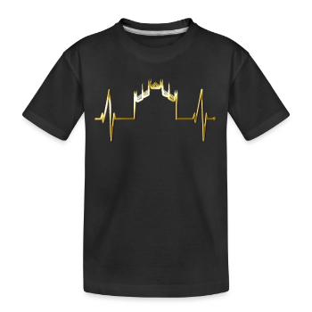 Milan Skyline Italy Heartbeat Fan Love Milano - Kids' Premium Organic T-Shirt - black - Front