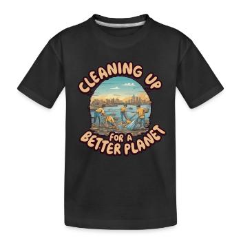 NETTOYER POUR UNE MEILLEURE PLANÈTE - T-shirt bio Premium Enfant - noir - Devant