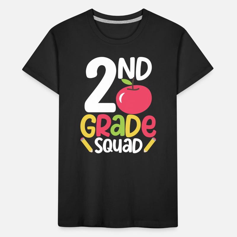 2nd Grade Squad Second Teacher Student Team Back Kids' Premium Organic T-Shirt