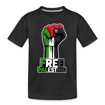 Palestine libre, drapeau patriotique palestinien, - T-shirt bio Premium Enfant - noir - Devant