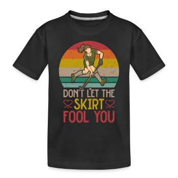 Hockey sur gazon Ne laissez pas la jupe - T-shirt bio Premium Enfant - noir - Devant