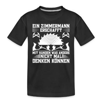 Zimmermann Geselle Zimmerei Zimmermannbleistift - Kinder Premium Bio T-Shirt - Schwarz - Vorne