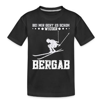Skifahrer Skipiste Wintersportler Berge Schnee - Kinder Premium Bio T-Shirt - Schwarz - Vorne