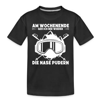 Wintersportler Skifahren Skipiste Skifahrer - Kinder Premium Bio T-Shirt - Schwarz - Vorne