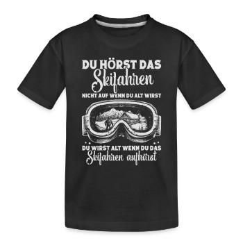 Skifahrer Wintersportler Skipiste Skifahren - Kinder Premium Bio T-Shirt - Schwarz - Vorne