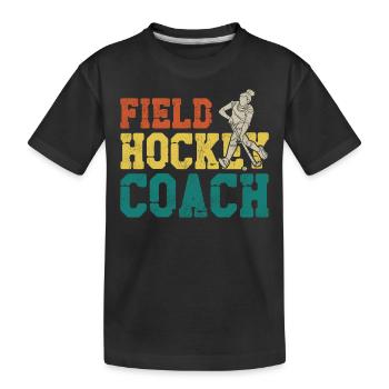 Entraîneur de hockey sur gazon Hockey sur gazon - T-shirt bio Premium Enfant - noir - Devant